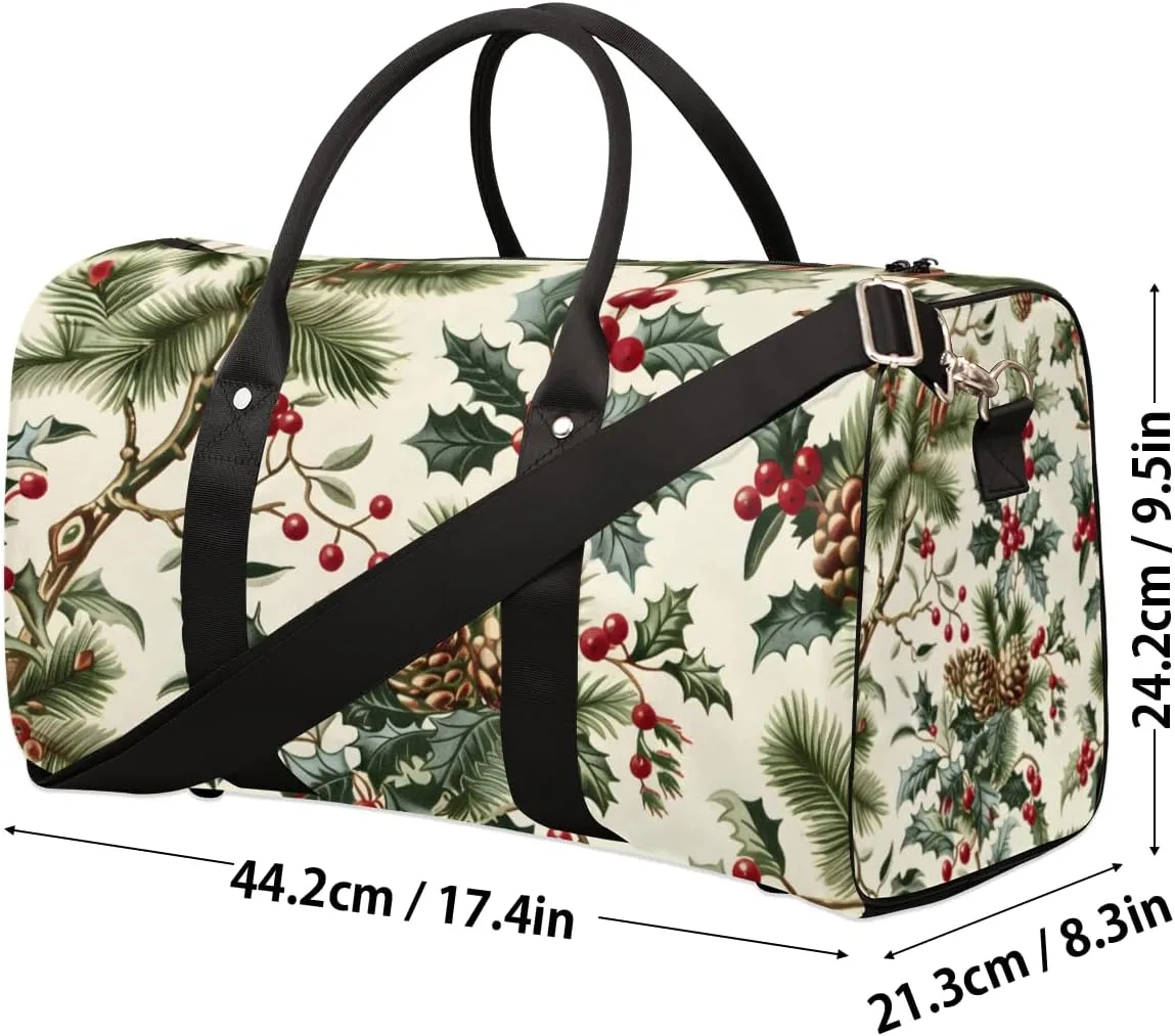 Vintage Pines Travel Duffle Bag for Women Men Gym Duffel Foldable Bag Waterproof Weekender Christmas Leave Duffle Tote