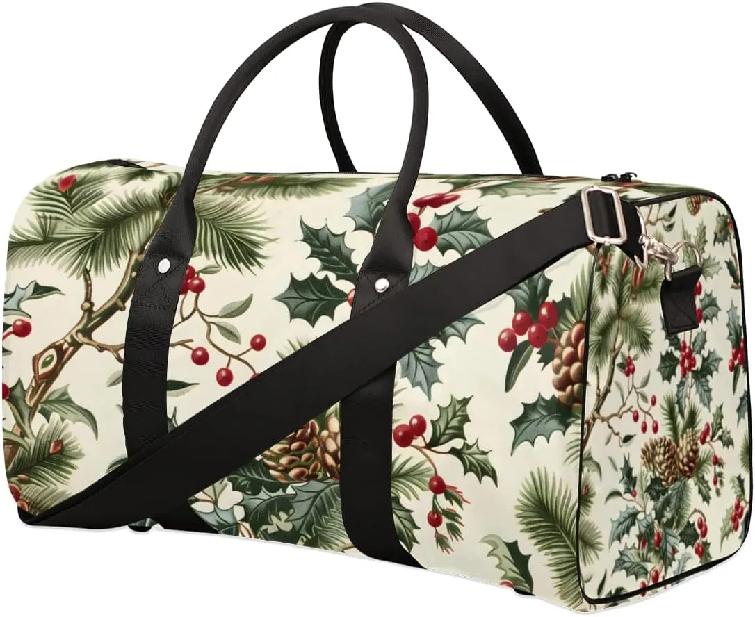 Vintage Pines Travel Duffle Bag for Women Men Gym Duffel Foldable Bag Waterproof Weekender Christmas Leave Duffle Tote