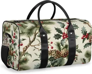 Vintage Pines Travel Duffle Bag for Women Men Gym Duffel Foldable Bag Waterproof Weekender Christmas Leave Duffle Tote