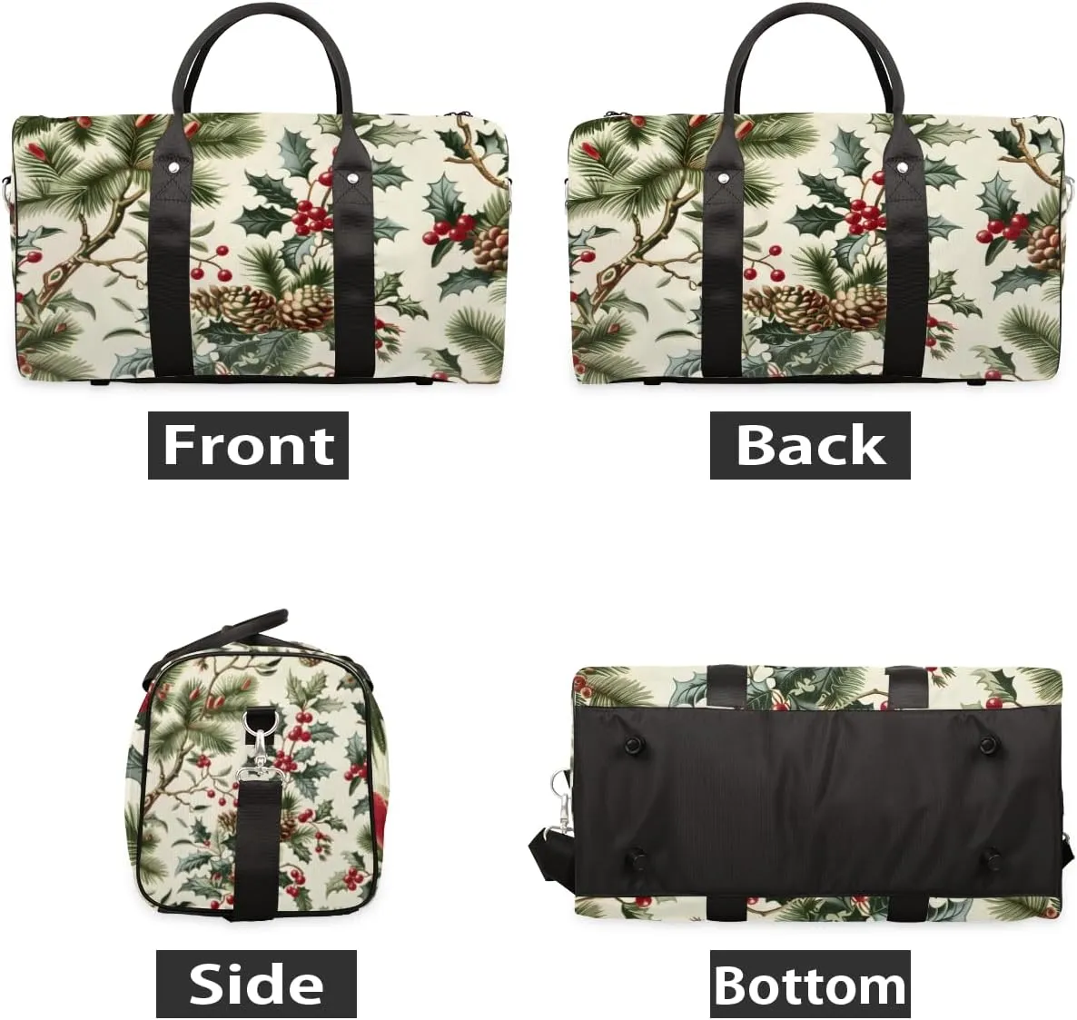 Vintage Pines Travel Duffle Bag for Women Men Gym Duffel Foldable Bag Waterproof Weekender Christmas Leave Duffle Tote