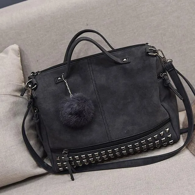 Vintage PU Leather Women's Bag Rivet Handbags