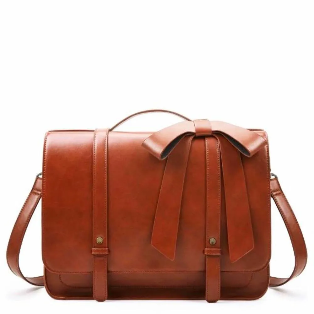 Vintage satchel with bow and kissing mouth
