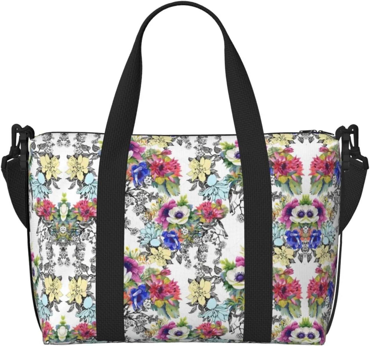 Vivid Colorful Garden Duffel Bags for Traveling - Lightweight Personal Item Travel Bags for Women, Gym Bags for Men