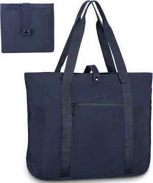 Voova Tote Bag for Women, Large Capacity Tote Bag with Zipper, Foldable Shoulder Bag Handbag for Work,Travel,Shopping,Beach