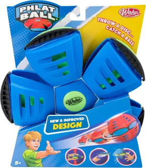 WAHU Phlat Ball Classic Flying Saucer Ball Toy for Kids Ages 5 , Collapsible Time Delay Frisbee Flying Disc Toy, Throw a Disc Catch a Ball, Blue
