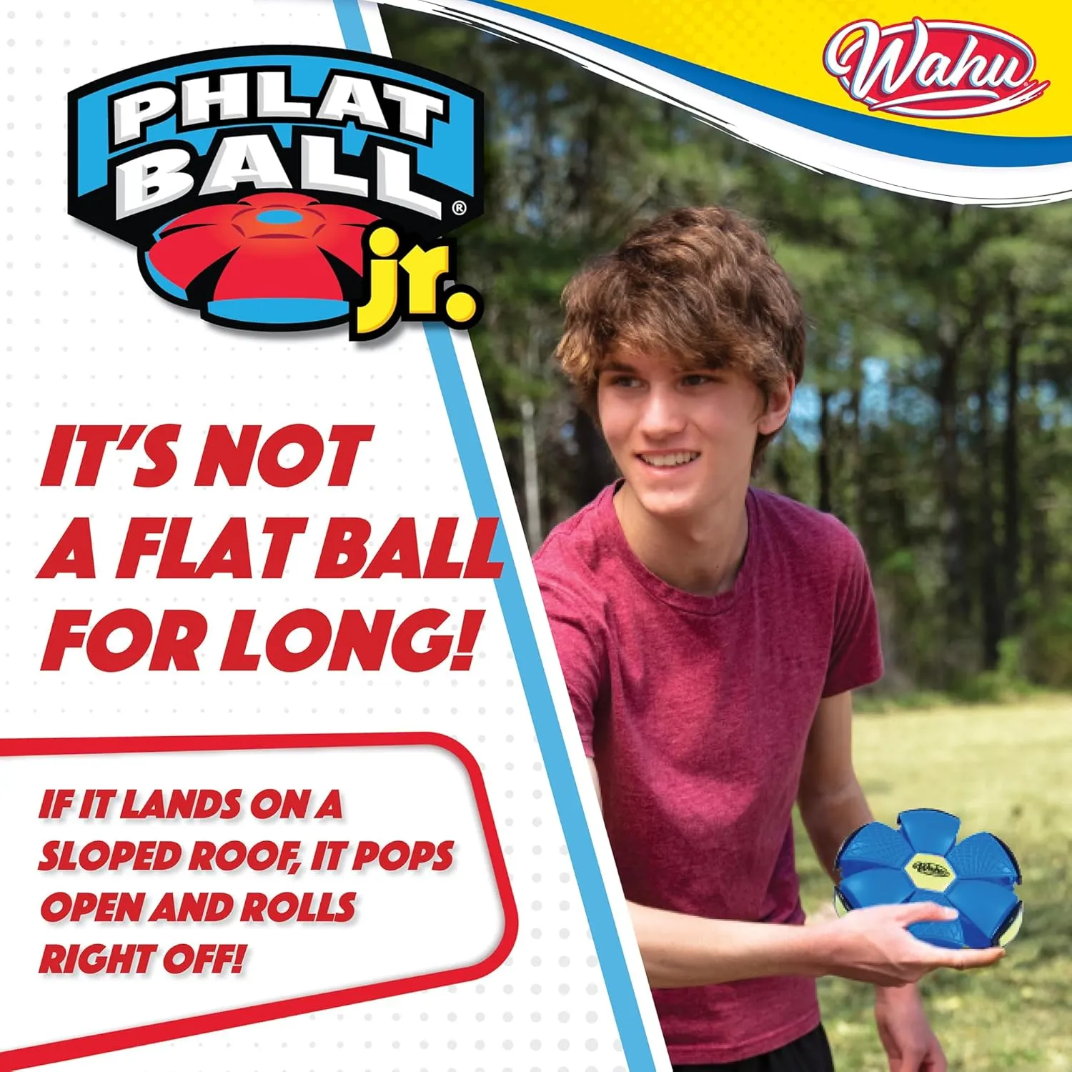 WAHU Phlat Ball Junior Blue - Throw A Disc Catch A Ball - Time Delay Transformation Flying Toy
