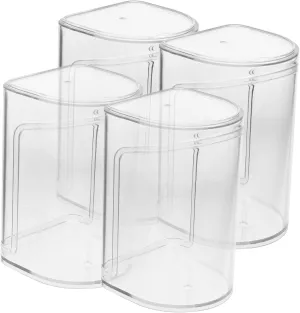 Wakauto Collectibles Organizer 4pcs Plastic Doll Display Box Miniature Show Cases for Toys Handicrafts