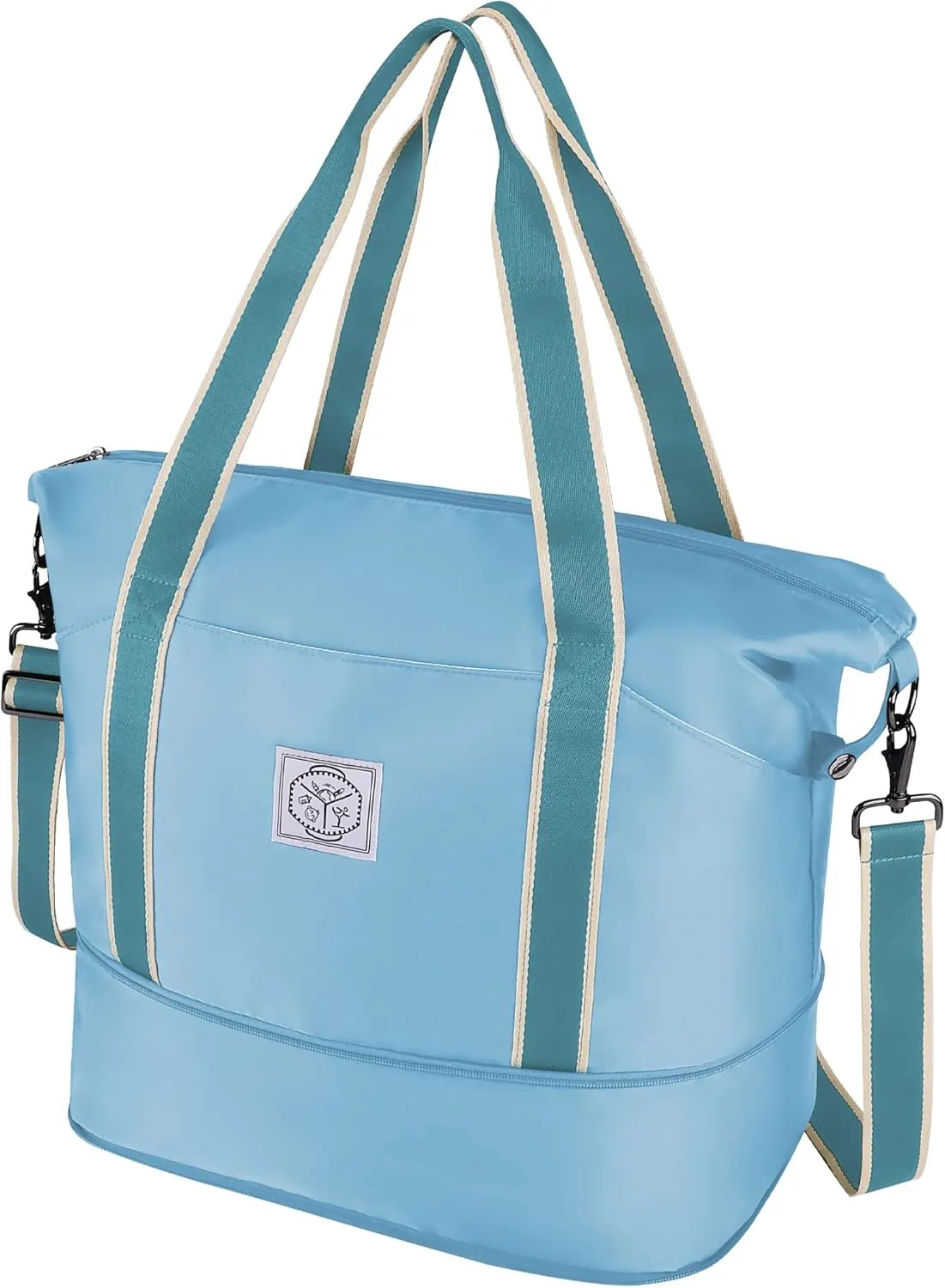 WALNEW Travel Duffel Bag, Weekender Overnight Carry On Bag Women Men, Foldable Waterproof Gym Luggage with Metal Buckle Strap