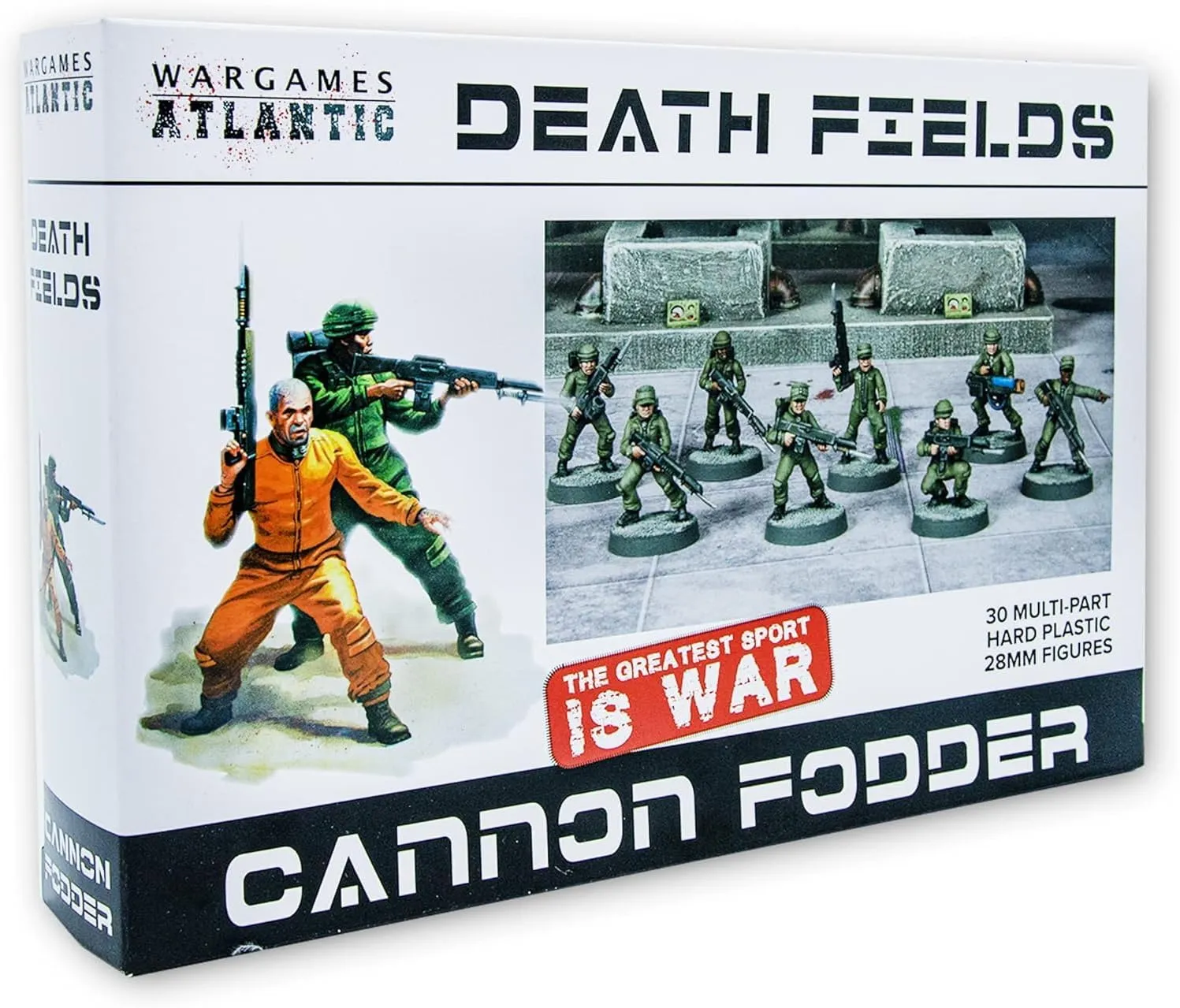 Wargames Atlantic Death Fields - Cannon Fodder (30 Figures) Multi-Part Hard Plastic (HIGH Impact POLYSTYRENE) 28MM Figures…