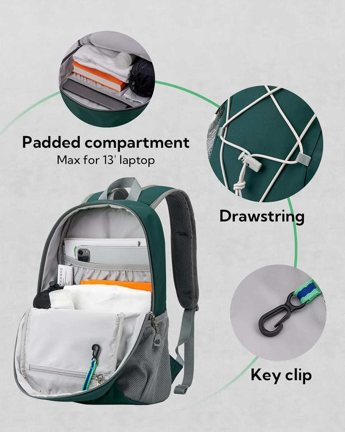 WATERFLY 12L Small Hiking Backpack: Day Pack Lightweight Travel Bag Camping Fitness Cycling Outdoor Sports Daypack For Women Men