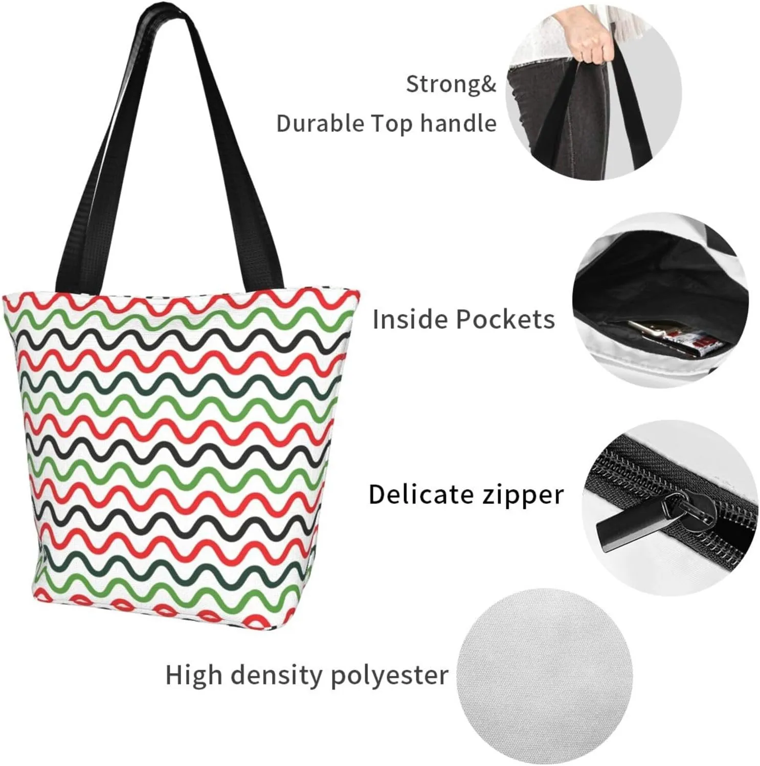 Watermelon Watermelon Seeds Women's Tote Bag Lightweight Shopping Handbag Travel Shoulder Bag With Zipper