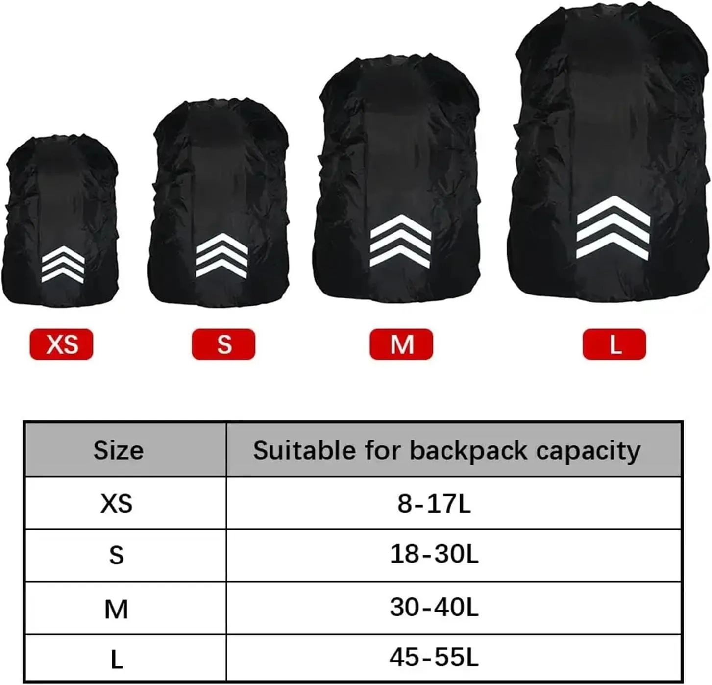 Waterproof Backpack Rain Cover Outdoor Reflective Backpack Rain Cover Night Cycling Hiking Safety Climbing Bag Cover Waterproof Rain Cover for Backpack 18-45L for Hiking，Camping(Deep Blue-XS)