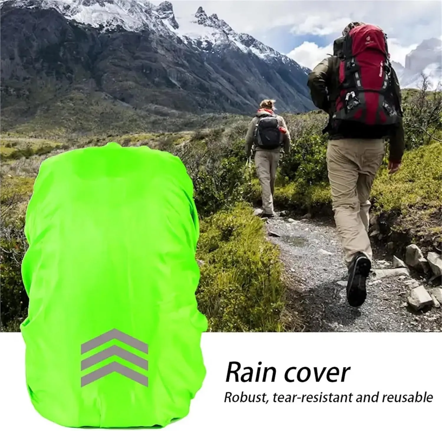 Waterproof Backpack Rain Cover Outdoor Reflective Backpack Rain Cover Night Cycling Hiking Safety Climbing Bag Cover Waterproof Rain Cover for Backpack 18-45L for Hiking，Camping(Deep Blue-XS)