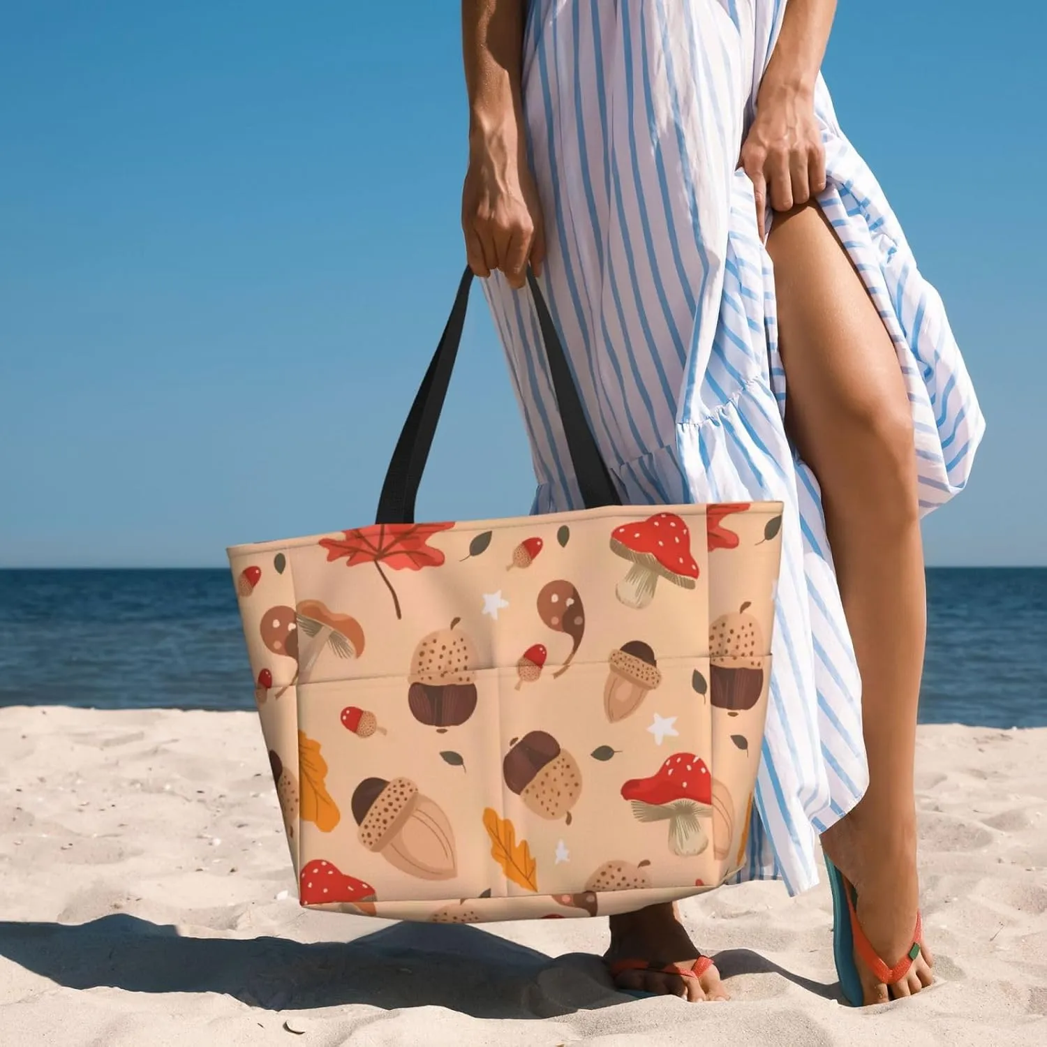 Waterproof Beach Bag for Women Sandproof Beach Tote Bag Large Capacity Swim Pool Bag