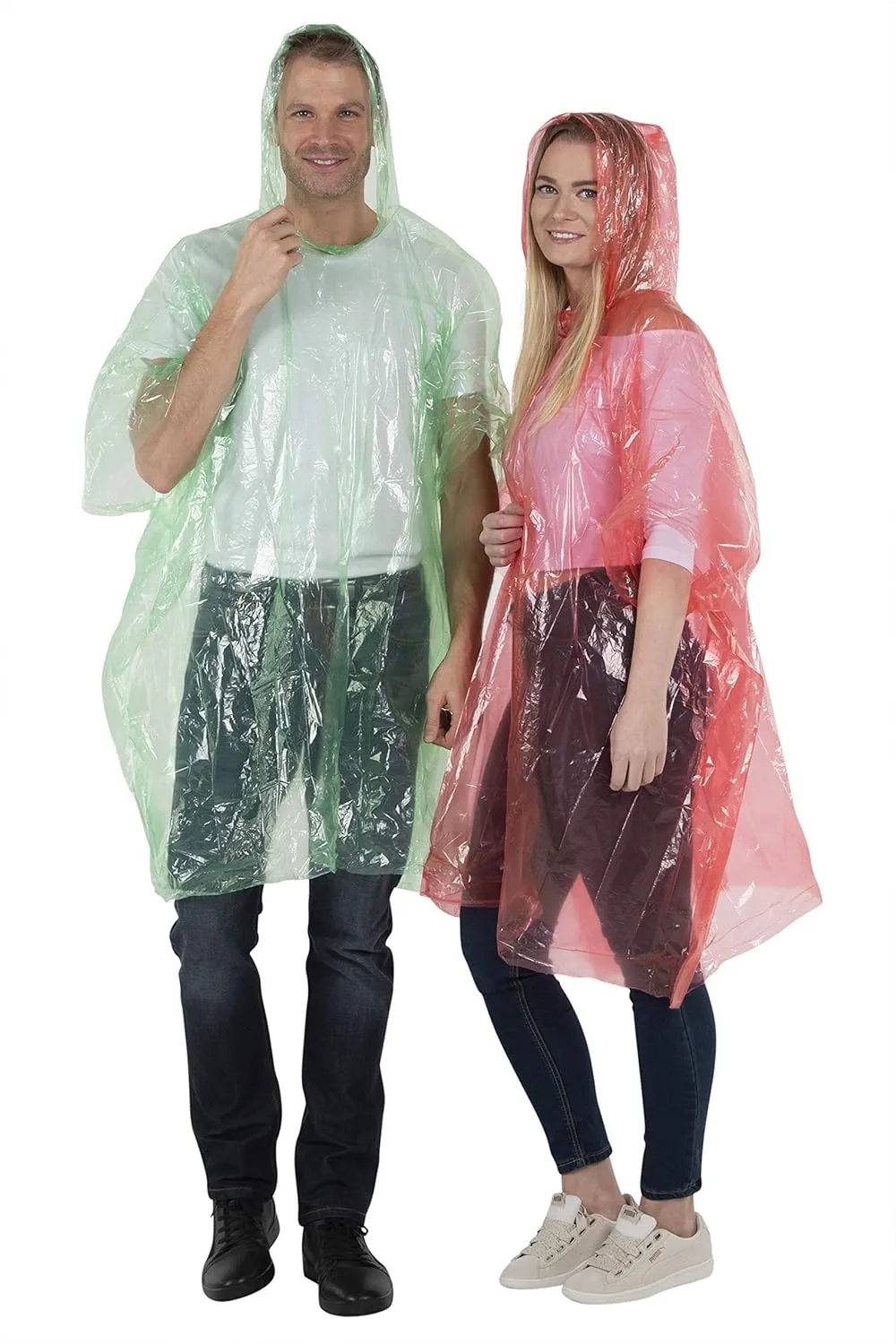 Wealers Rain Ponchos for Adults Teens Disposable Bulk Pack Emergency Raincoat Parks Outdoors Multi Colors Waterproof