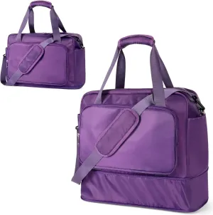 Weekender Bags for Women, Purple Travel Duffle bag, Expandable Large CarryOn Tote Bags with Laptop Compartment, Hospital Bag for Women Labor Delivery, Overnight Bag with Luggage Sleeve