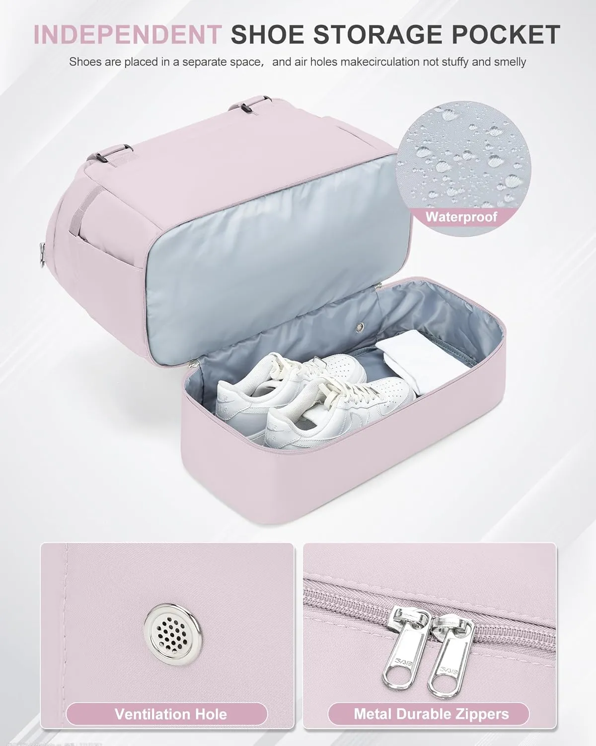 Weekender Bags for Women, Travel Duffel with Shoe Compartment USB Charging, Carry On Gym Duffle Bag with Wet Pocket, Personal Item Overnight Tote Bag for Airlines, Lotus Pink