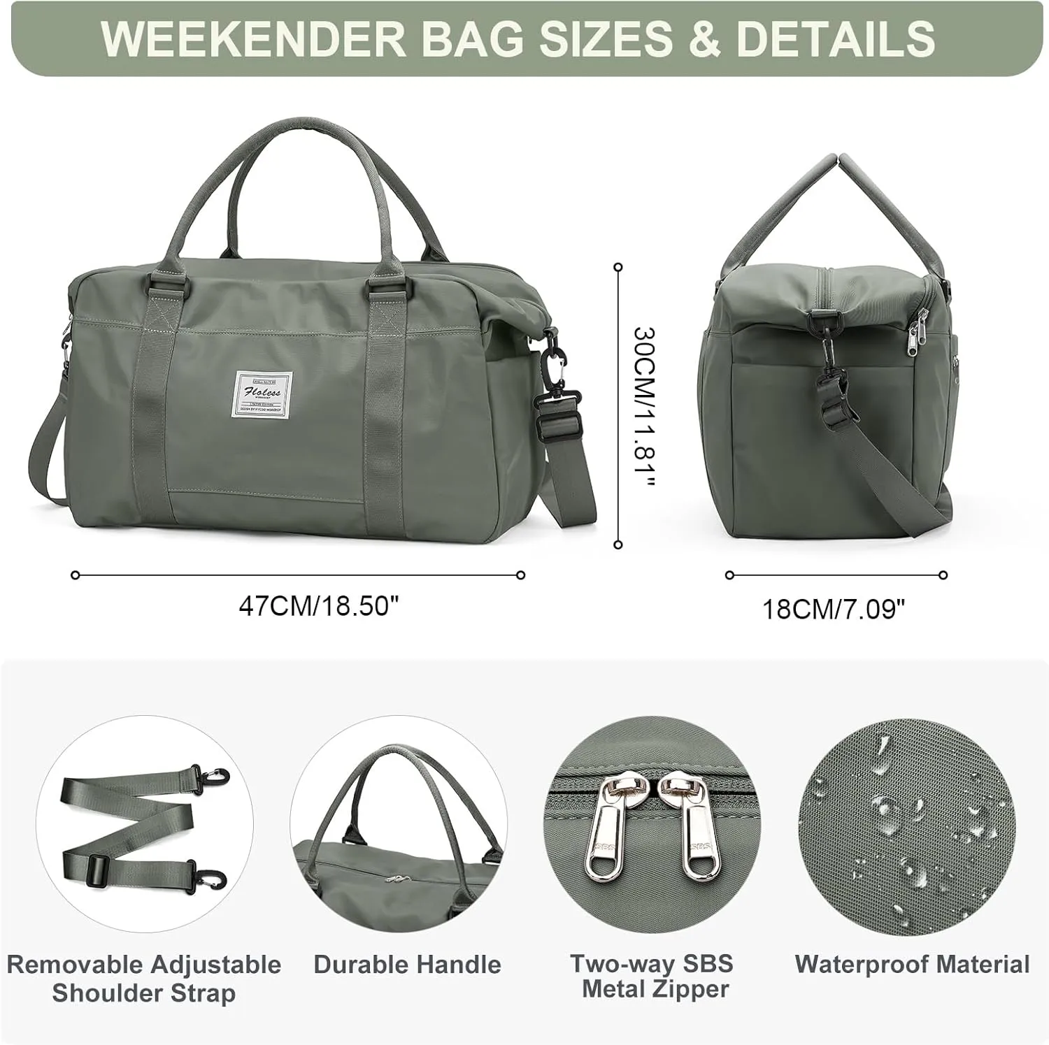 Weekender Bags for Women, Travel Duffle Bag with Laptop Pocket, Carry on Overnight Bag with Separate Toiletry Bag