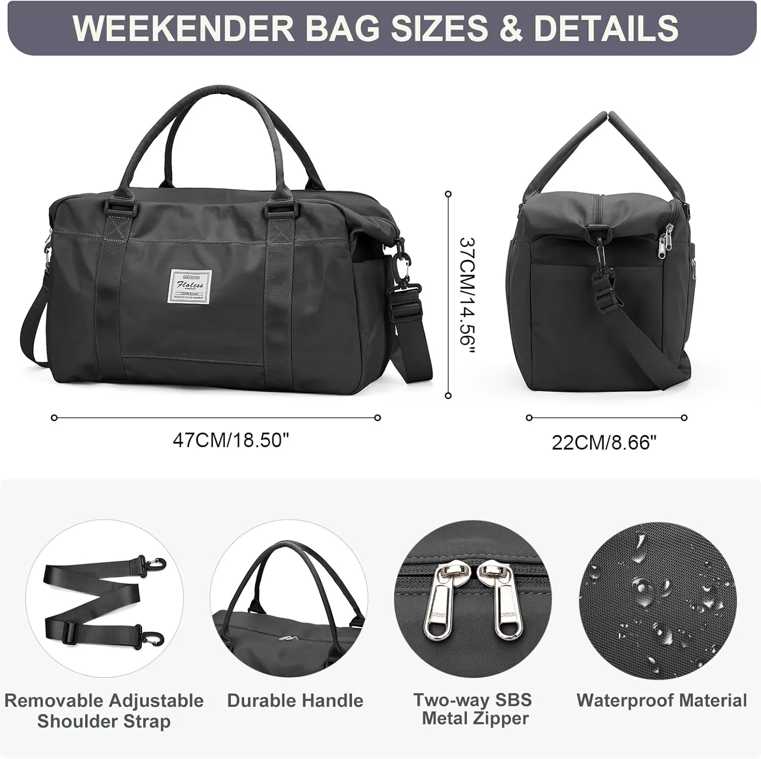 Weekender Bags for Women, Travel Duffle Bag with Laptop Pocket, Carry on Overnight Bag with Separate Toiletry Bag
