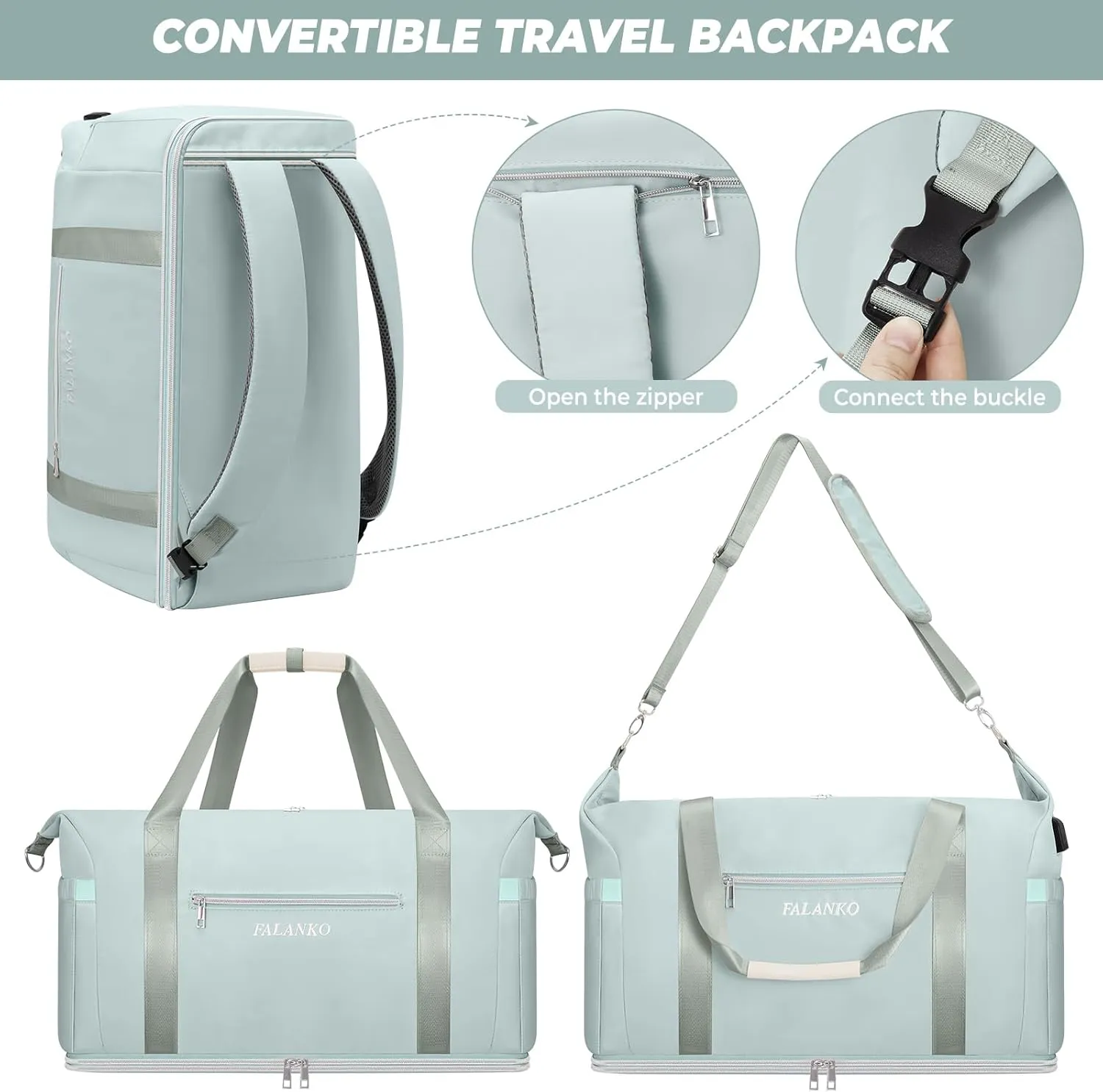 Weekender Bags for Women,Extra large 66L Expandable Travel Duffel Bag with Shoe Compartment,Toiletry Bag,Overnight Bag with Waterproof Pocket,USB Charging,Carry On Backpack for Gym,Hospital,Beach
