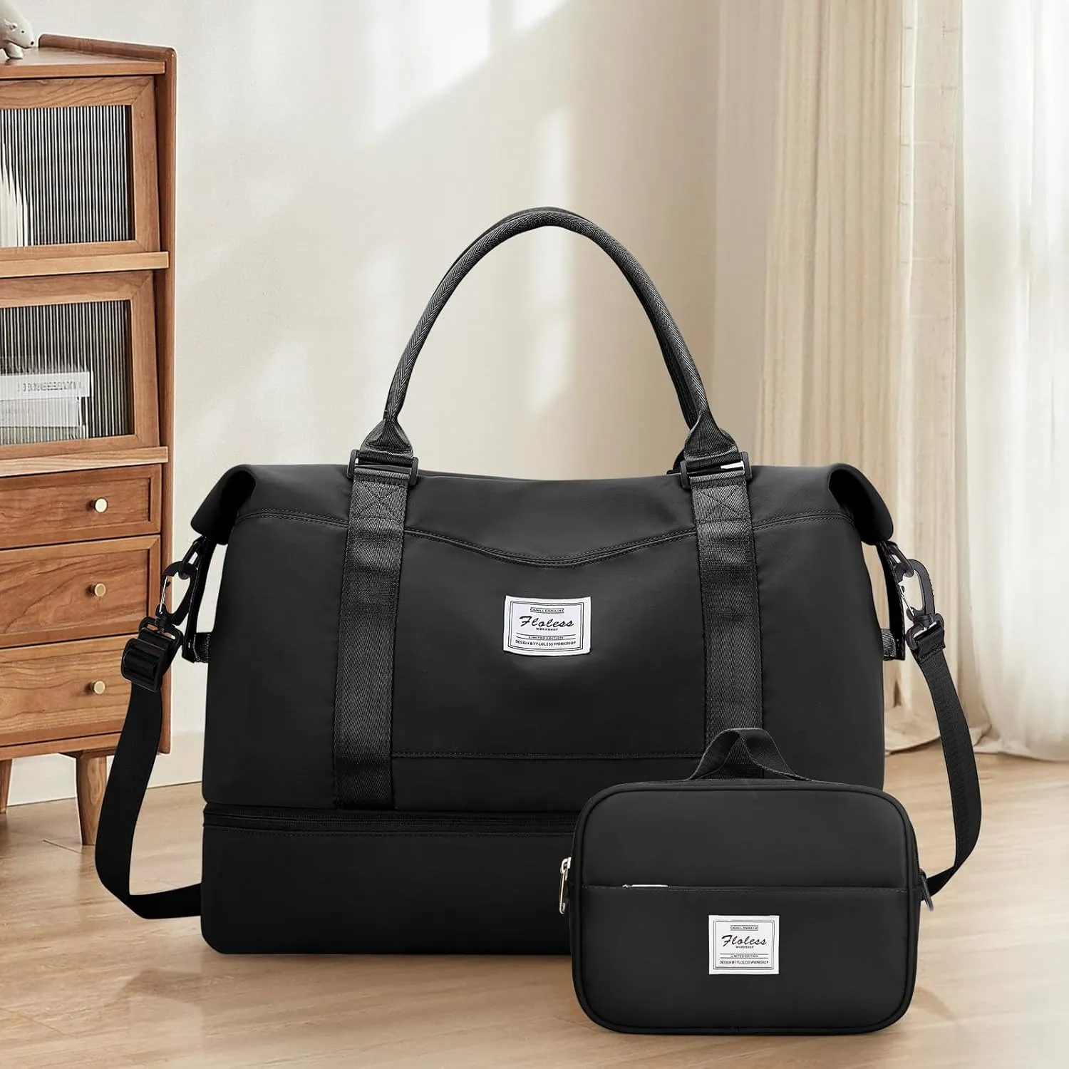 Weekender Bags for Women,Personal Item Travel Bag with Shoes Compartment,Overnight Travel Duffel Bag with Toiletry Bag