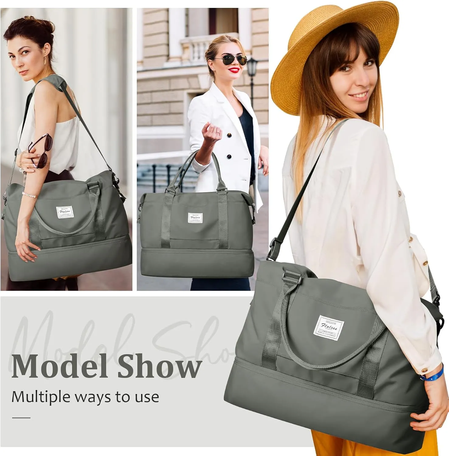 Weekender Bags for Women,Personal Item Travel Bag with Shoes Compartment,Overnight Travel Duffel Bag with Toiletry Bag
