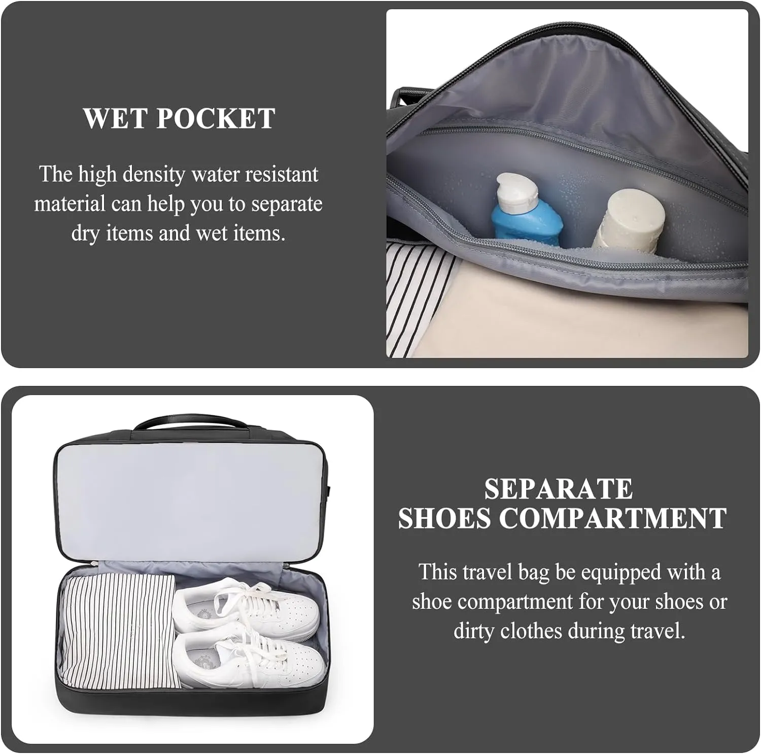 Weekender Bags for Women,Personal Item Travel Bag with Shoes Compartment,Overnight Travel Duffel Bag with Toiletry Bag