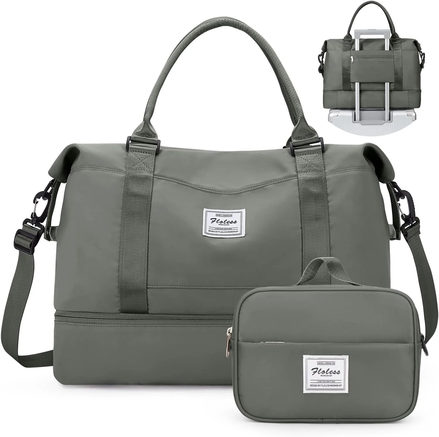 Weekender Bags for Women,Personal Item Travel Bag with Shoes Compartment,Overnight Travel Duffel Bag with Toiletry Bag