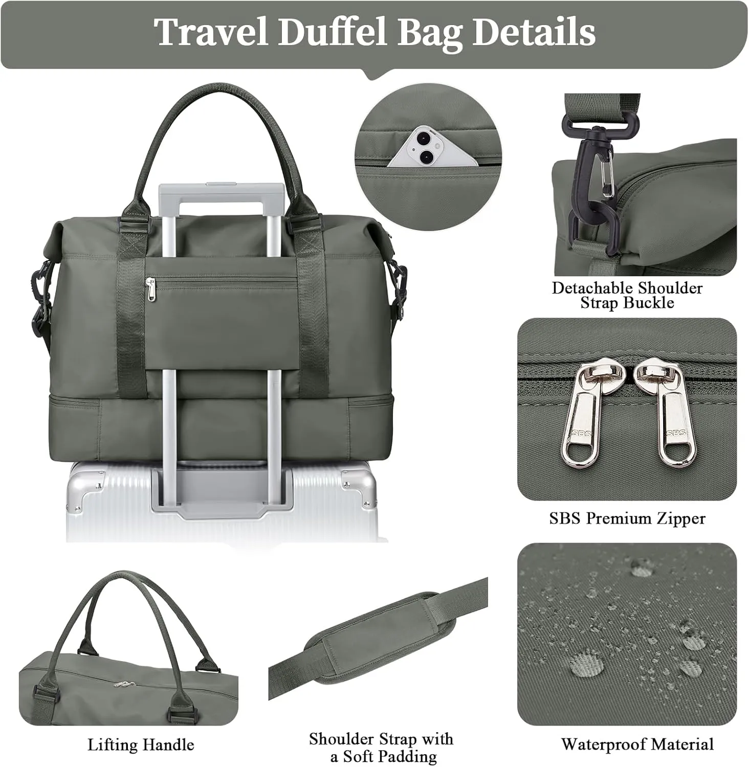 Weekender Bags for Women,Personal Item Travel Bag with Shoes Compartment,Overnight Travel Duffel Bag with Toiletry Bag