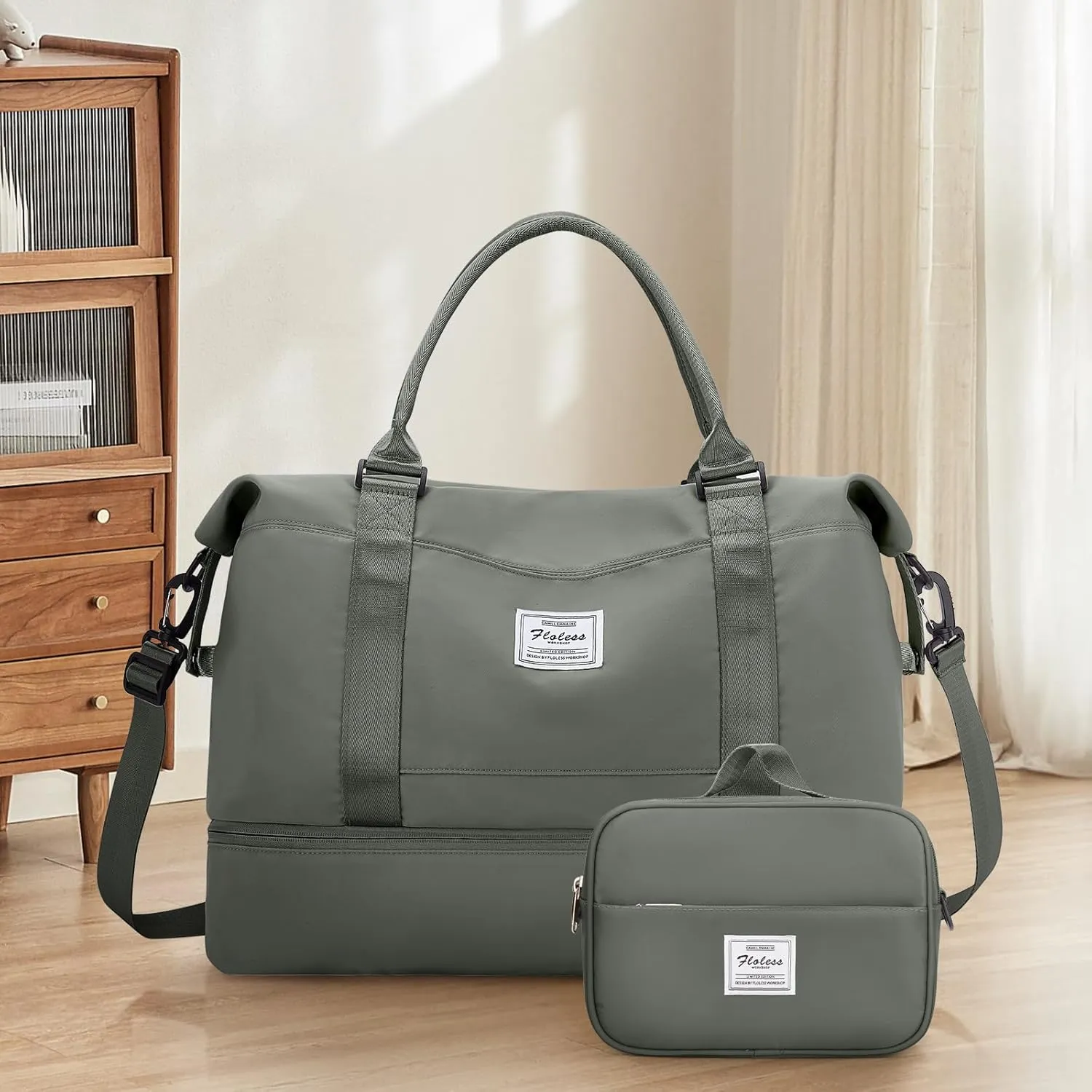Weekender Bags for Women,Personal Item Travel Bag with Shoes Compartment,Overnight Travel Duffel Bag with Toiletry Bag