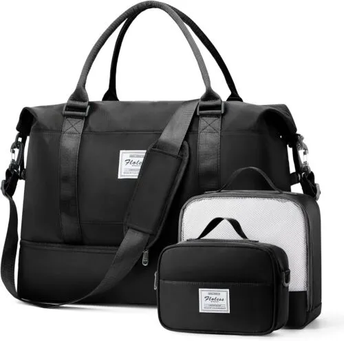 Weekender Bags for Women,Travel Duffel Bags with Shoe Compartment & Wet