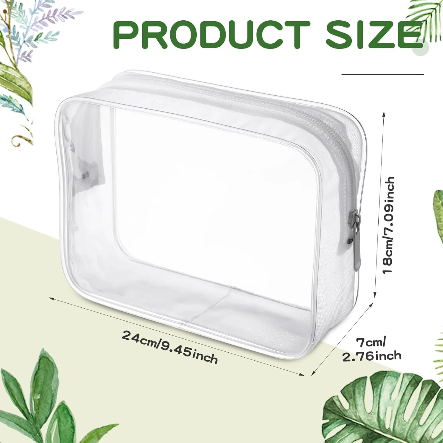 Weewooday 12 Pieces Clear Makeup Bags Cosmetic Storage Bags PVC Zipper Pouches Travel Waterproof Makeup Plastic Case for Women Organizing Toiletries Traveling Bathroom