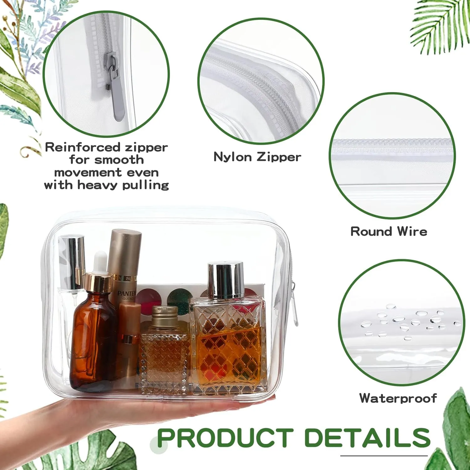 Weewooday 12 Pieces Clear Makeup Bags Cosmetic Storage Bags PVC Zipper Pouches Travel Waterproof Makeup Plastic Case for Women Organizing Toiletries Traveling Bathroom