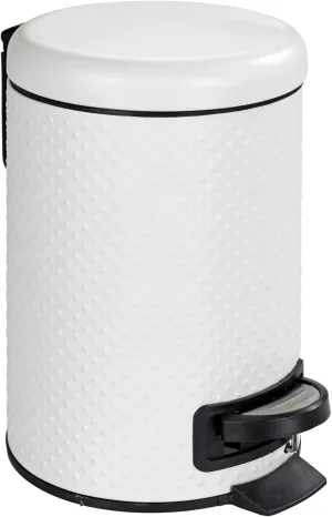 WENKO 0.79 liq. gal. Bathroom Trash Can, Dimensions (WxDxH): 8.9 x 6.7 x 9.8 in, Small Waste Basket, Small Garbage Can, 8.9 x 6.7 x 9.8 in, White