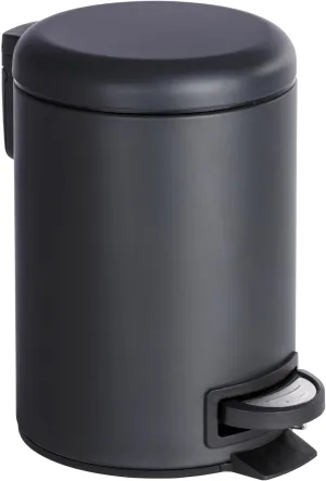 WENKO Cubo de Pedal Leman 3 LTS. Negro, Steel, Black, 22.5 x 17 x 25 cm