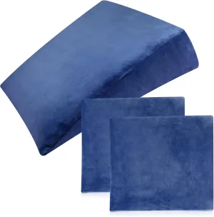 Wesiti 2 Pcs Wedge Pillow Cover for Bed Pillow Case Fits Wedges up for Home Sleeping Supplies, Only Pillowcase(27 x 27 x 8 Inch,Navy Blue)