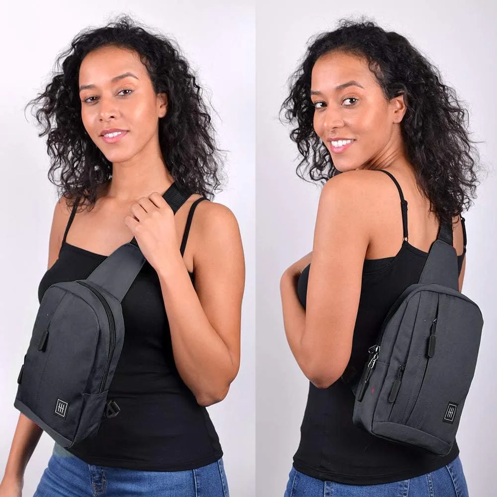 WESTEND Crossbody Canvas Sling Bag Backpack with Reversible Strap