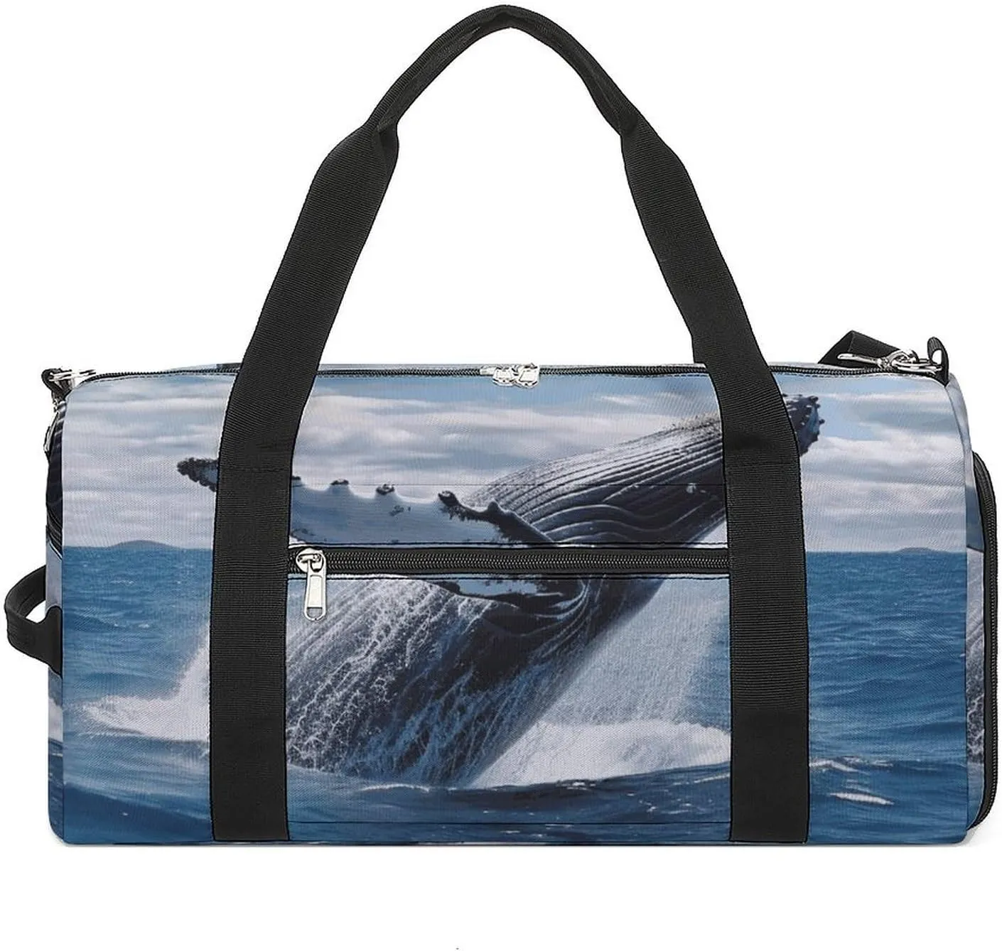 Whale Above Sea Water in The Ocean Gym Bag for Men Women Water Resistant Duffle Bag Travel Lightweight Bag for Travel Sports