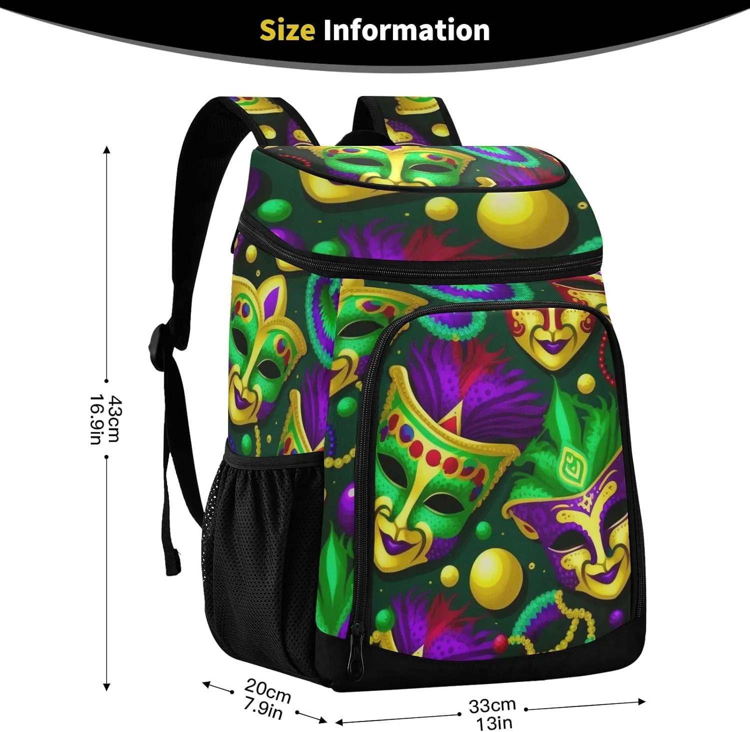 Whimsical Flowers 36 Cans Backpack Cooler Waterproof Camping Cooler Mens Lunch Backpack