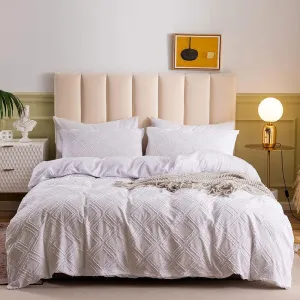 White Cotton 3pc Duvet Cover Set with Zipper Closure 1 Duvet Cover 2 Pillowcases Ultra Soft Hotel Quality Home Bedding Duvet Cover (Color : C, Size : Full 200X230cm(79X90inch)) (B Twin 168X230cm(66X9