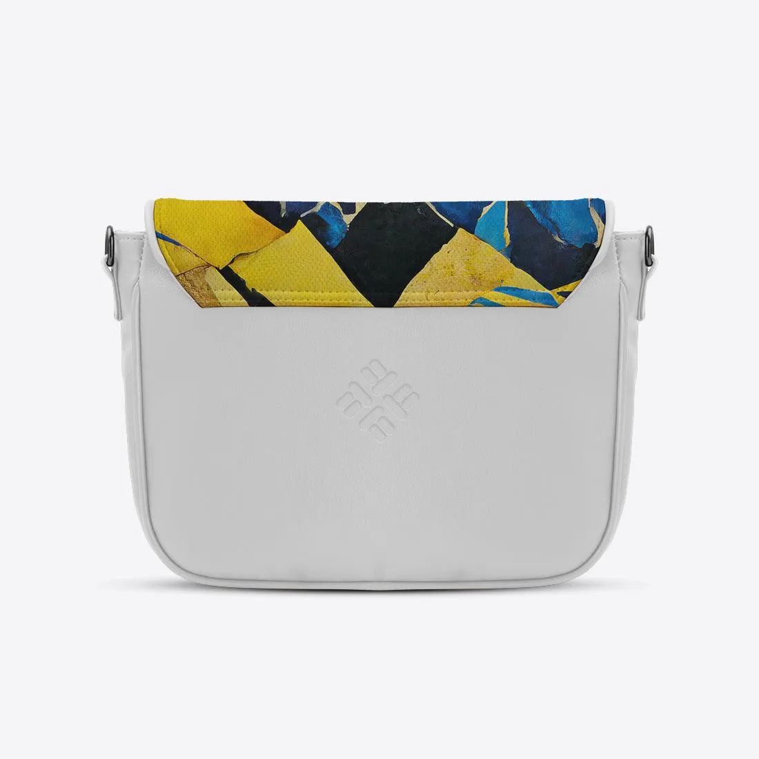 White Messenger Crossbody Chevron