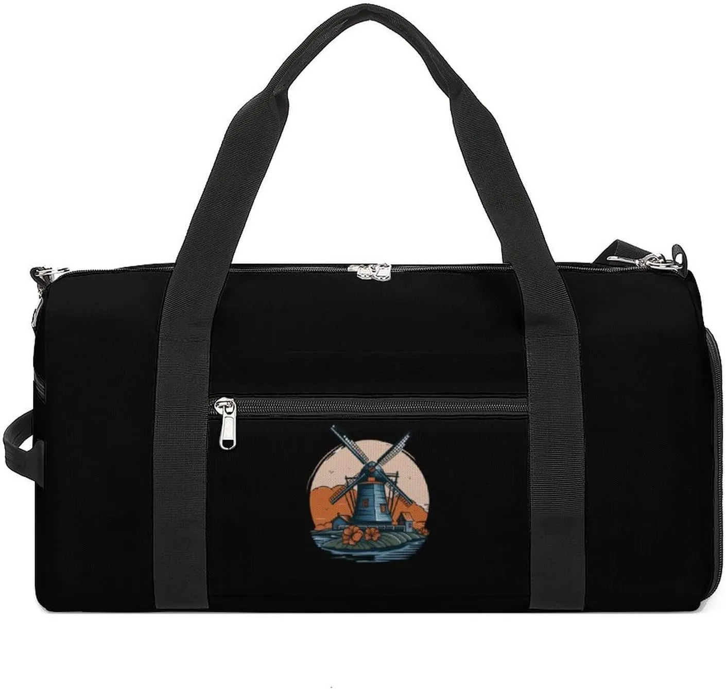 Windmill in Holand Gym Bag Travel Duffel Bag Sports Tote Bag Workout Bag Weekender Bag for Women Men