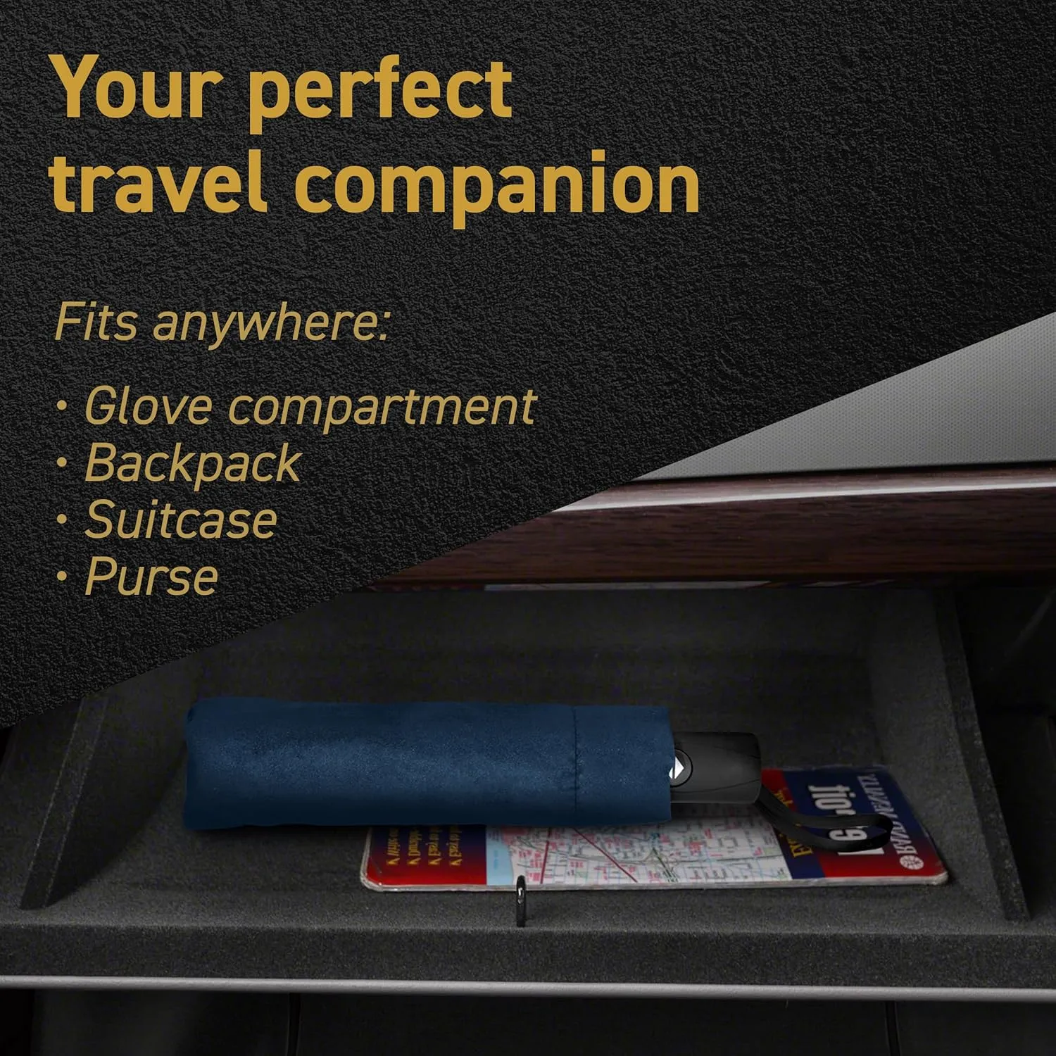 Windproof Travel Umbrellas for Rain - Lightweight, Strong, Compact with & Easy Auto Open/Close Button for Single Hand Use - Double Vented Canopy for Men & Women