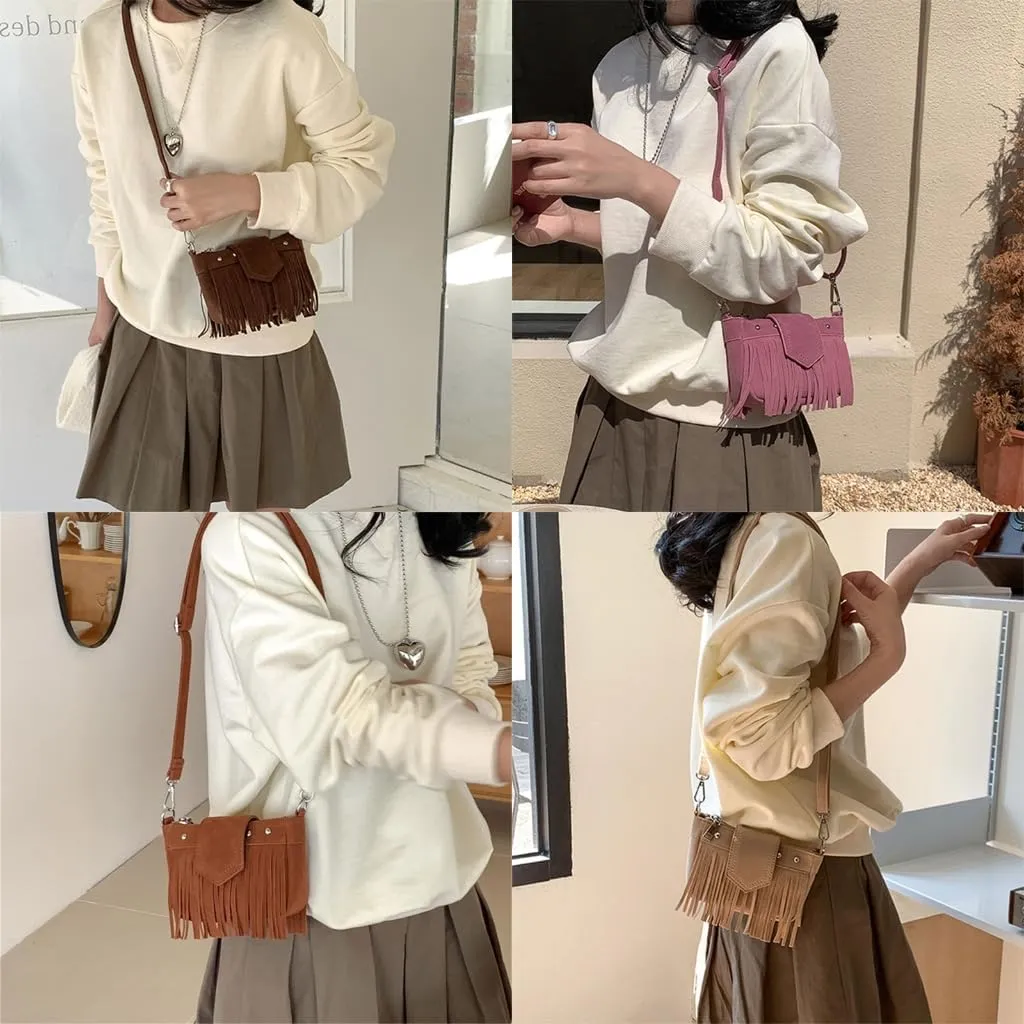 Women Bag Korean Styles Crossbody Bag Retro Shoulder Bag Shopping Bag Tassels Messenger Bag for Everyday