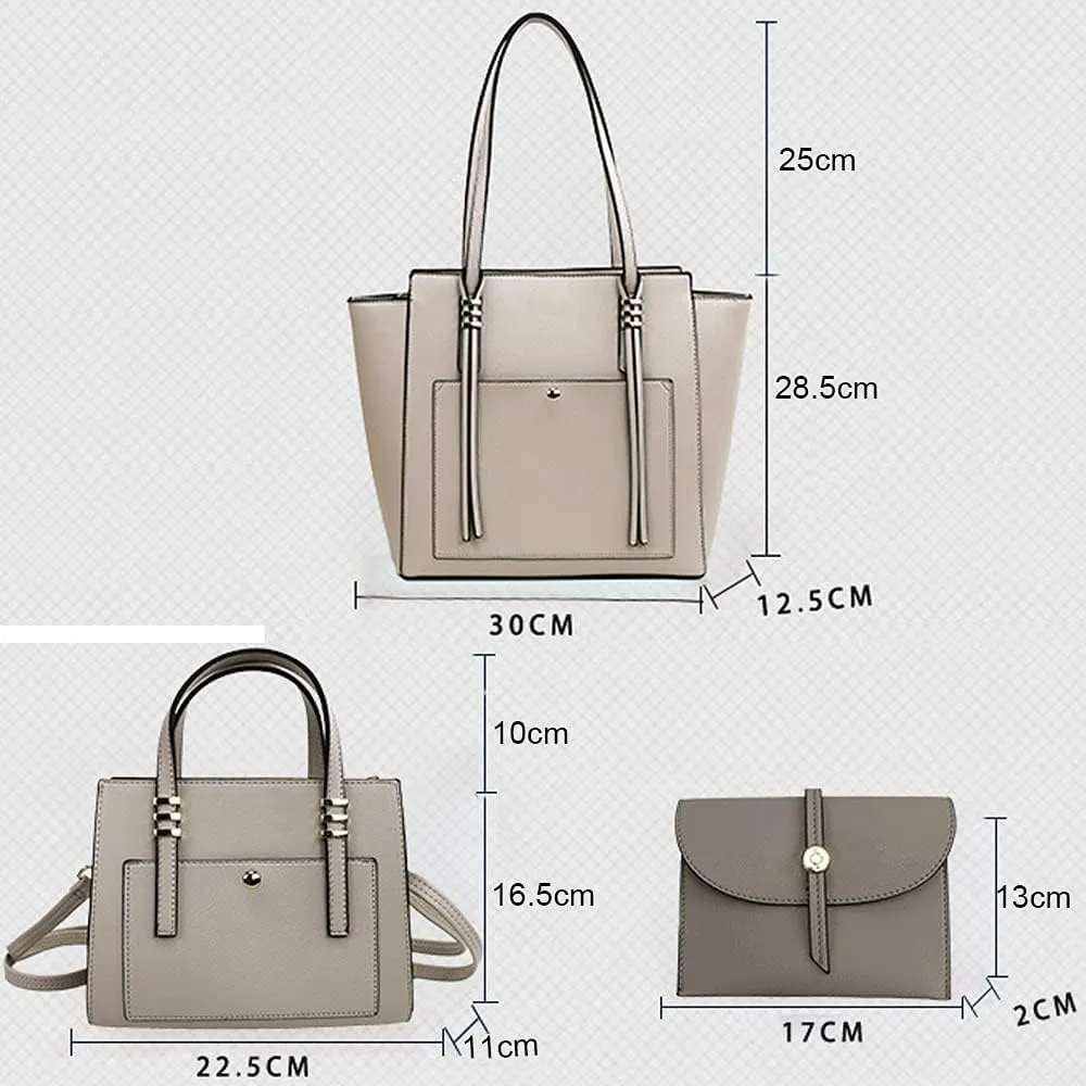 Women Fashion Handbags Tote Bag Shoulder Bags Wallet Messenger Bag for Ladies 3 Pcs Set