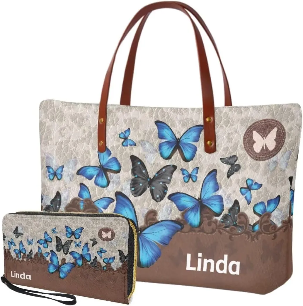 Women Handbags Wallet Tote Bag Shoulder Bag Top Handle Satchel Purse Set 2pcs