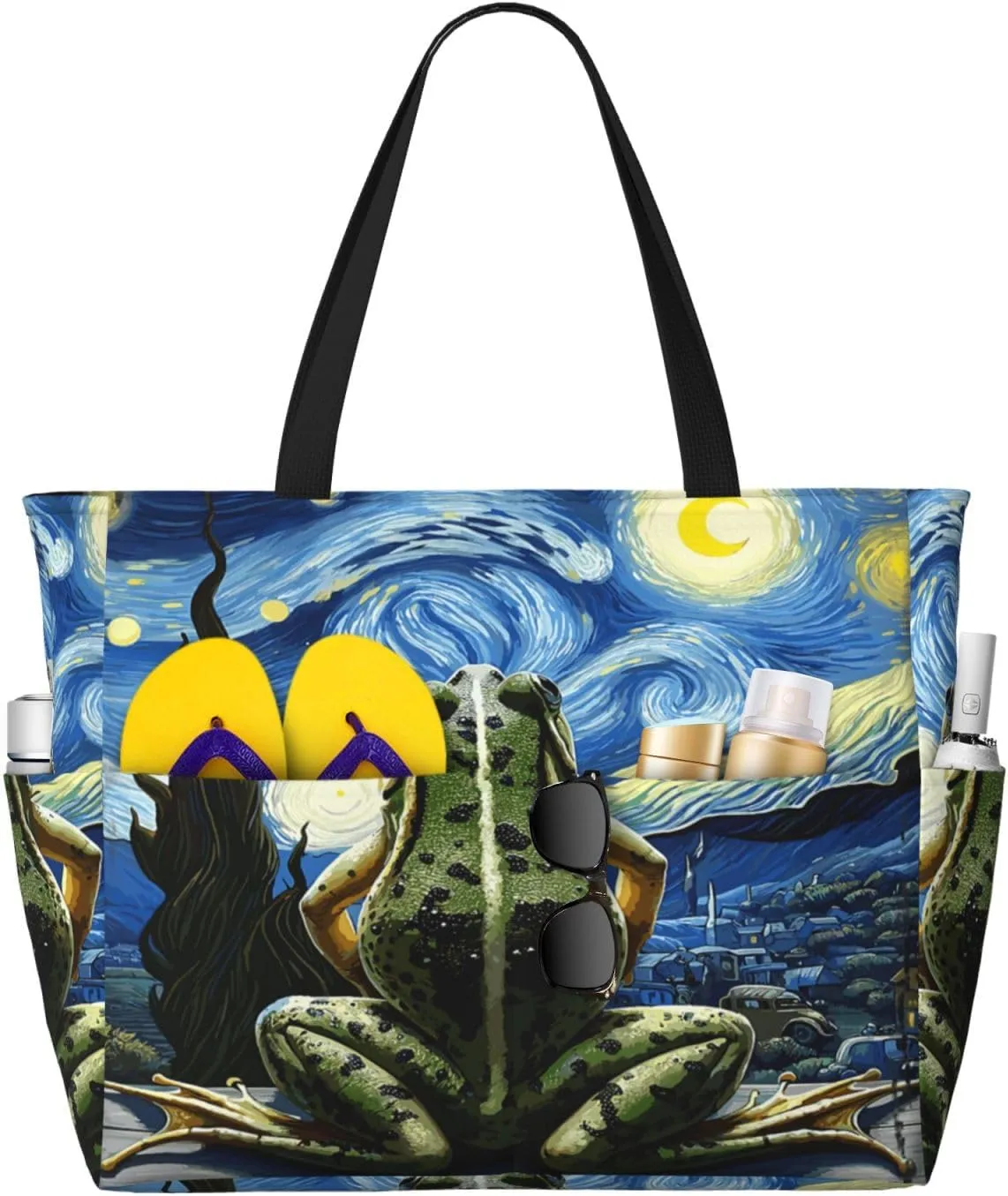 Women Large Beach Bag Travel Weekender Foldable Tote Bag for Pool Beach Vacation Gym