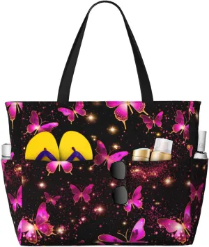 Women Large Beach Bag Travel Weekender Foldable Tote Bag for Pool Beach Vacation Gym