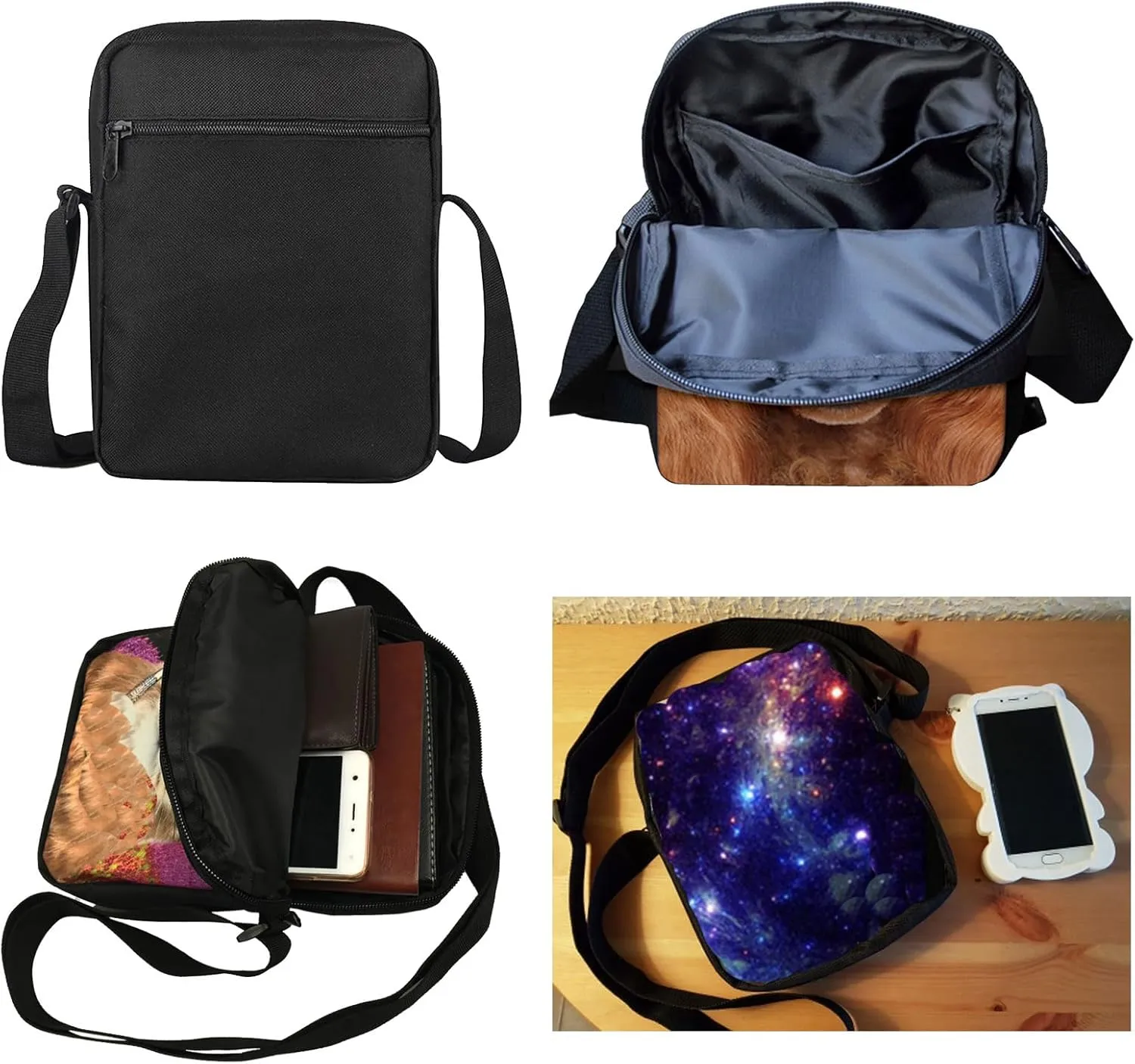 Women Men Small Crossbody Bag Messenger Purse for Traveling Shopping