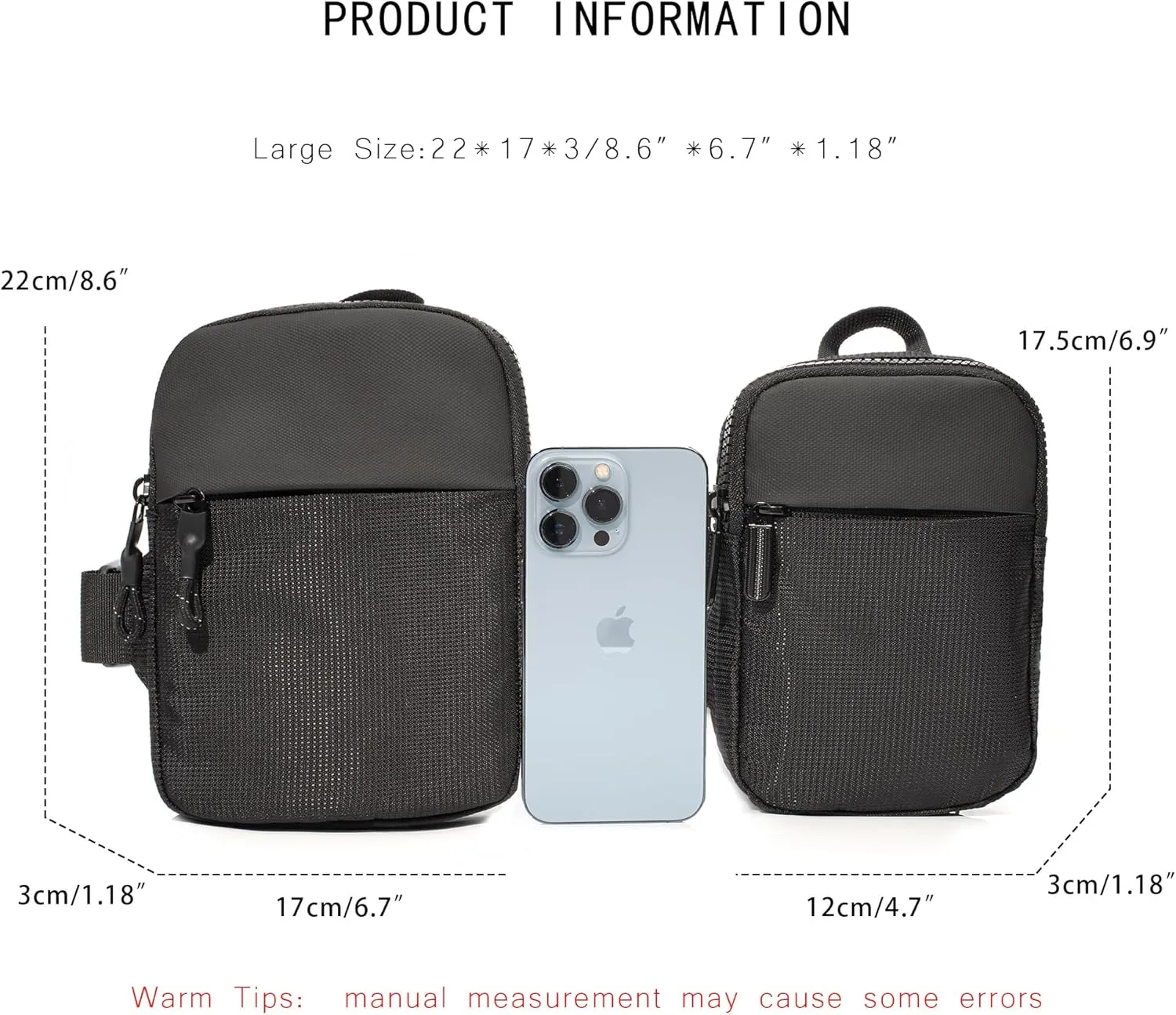 Women Men Small Nylon Sling Bag Crossbody Bag Travel Pocket Portable Hiking Backpack